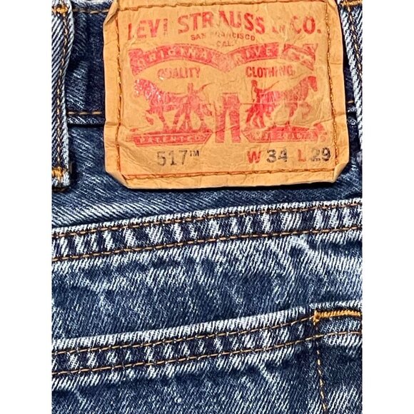 Levi’s 517 Red Tab Bootcut Jeans 34x29 Medium Wash - Picture 3 of 9